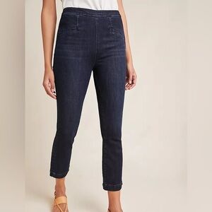 Anthropologie Pilcro Letterpress High-Rise Denim Crop Leggings, Side Zip, Sz 30